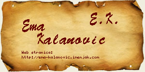 Ema Kalanović vizit kartica